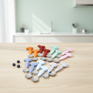 Sendok Bayi Dinosaurus Lucu Laris Manis dengan Gagang Silikon dan Set Garpu Ramah Lingkungan Motif Kartun untuk Penggunaan di Rumah - Product Image 3