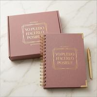 Agenda personnalisé imprimé en couleur, couverture en tissu PP, reliure spirale, 12 onglets, carnet