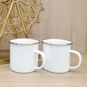 Tazas de Esmalte Blancas para Sublimación, Venta al por Mayor, Pequeña Capacidad, 11 oz, Tazas de Esmalte en Blanco para Sublimación - Product Image 1