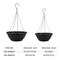 Jardinière suspendue ronde légère en plastique pour intérieur et extérieur, style classique et moderne, pour jardin