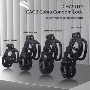 男性用チャスティティケージ見えないロックと3サイズリング軽量ABSボンデージギア大人用セックスおもちゃ男性用 - Product Image 2