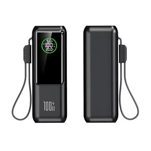 Nouvelle <span class=keywords><strong>Batterie</strong></span> <span class=keywords><strong>Externe</strong></span> 20000 mAh pour Ordinateur <span class=keywords><strong>Portable</strong></span> PD 100W, Recharge Ultra Rapide <span class=keywords><strong>avec</strong></span> Indicateur LED et Câble USB Intégré - Product Image 2