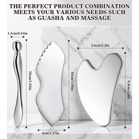 Ensemble d'outils de massage Gua Sha en acier inoxydable, planche de grattage facial, grattoir pour massage des yeux, logo personnalisé JS-003