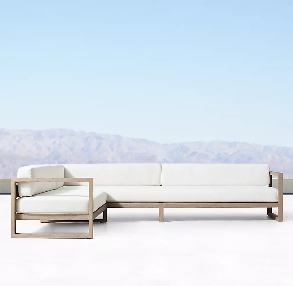 Wholesale Factory High End Patio Outdoor Luxury All Weather Solid Wood Teak Garden Sofa