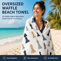 Serviette de plage Eastsunshine personnalisée à séchage rapide en microfibre gaufrée, sans sable, pour la natation