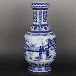 Jingdezhen bleu et blanc <span class=keywords><strong>porcelaine</strong></span> Antique <span class=keywords><strong>Vase</strong></span> bleu et blanc période Reproduction peinture <span class=keywords><strong>à</strong></span> la main Figure <span class=keywords><strong>porcelaine</strong></span> roi <span class=keywords><strong>Vase</strong></span> - Product Image 2