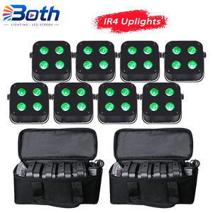 ไฟพาร์ขนาดเล็กแบบชาร์จได้ IR4 จำนวน 8 ชิ้น พร้อมถุง 2 ใบ 4x12W 6IN1 RGBWA UV ใช้แบตเตอรี่ สำหรับงานเลี้ยง คลับ งานแต่งงาน - Product Image 1