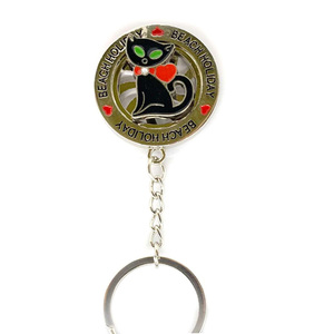 Porte-clés en alliage métallique avec logo personnalisé France Grèce Chat Souvenir Porte-clés Chat Noir - Product Image 2