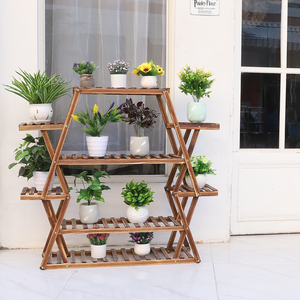 Support de plante <span class=keywords><strong>en</strong></span> <span class=keywords><strong>bois</strong></span> Pots de fleurs organisateur support de support intérieur extérieur - Product Image 5