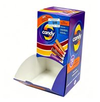 Boîte de présentation personnalisée à gravité en carton blanc de qualité alimentaire, en papier kraft, pour bonbons, tube de comptoir, emballage de présentation