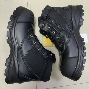 Bottes de sécurité en cuir noir DSF53 pour hommes, robustes, imperméables, tactiques, pour l'extérieur, avec semelle anti-perforation - Product Image 1