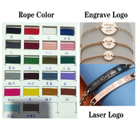 Pulsera de Cuerda Trenzada Personalizable con Grabado Láser, Logotipo y Texto, Hecha a Mano, Colorida, para la Amistad, Venta al por Mayor