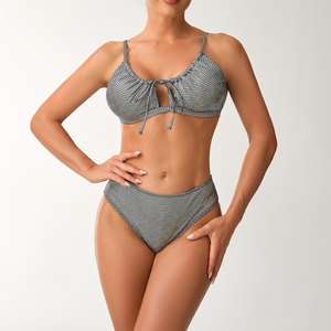 Costume da bagno sexy da donna a due pezzi a vita alta a quadri, modello Mikro, collezione 2026 Beach Hot - Product Image 5