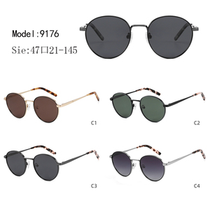 Custom Logo Round Metal Frame Sunglasses Polarized TAC Lens Unisex Fashion <b>Eyewear</b> for Outdoor Travel - Product Image 3