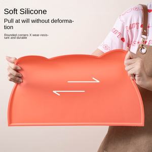 Cartoon-Silikon-Tischset für Haustiere, Kassenschlager, auslaufsicher, rutschfest, wasserdicht, wiederverwendbar, leicht zu reinigen, Katzen- und Hundematte, 2 mm dick - Product Image 3