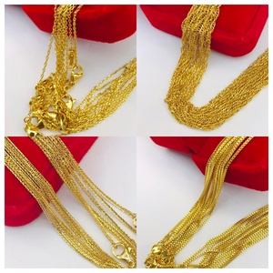 Gioielli Xuping all'Ingrosso Dubai Placcati <span class=keywords><strong>Oro</strong></span> 24k Collana a Catena Sottile con Perle Cubane per Donna - Product Image 5