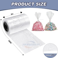 Rouleau de tube polyéthylène personnalisé pour sachet souple, 2 mil LDPE, 8''x500', tube plat pour bonbons et ustensiles de cuisine