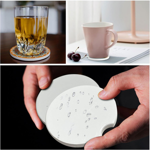 Posavasos de cerámica para sublimación de coche de estilo clásico, posavasos de piedra para coche con parte trasera de corcho para mantener el derrame de bebidas - Product Image 3
