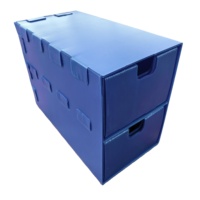 Caisse de manutention carrée pliable et empilable personnalisée pour feuilles plastiques, emballage de chaîne du froid, stockage industriel de produits chimiques
