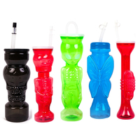 Gobelets de jardin en plastique avec couvercle et paille, verres à slush en PET, chaussons à bière en plastique