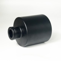 HONGYU 150ml Verre noir mat Reed Diffuseur Bouteille Sérigraphie Logo personnalisé Bouchon en caoutchouc Vide Aroma Container