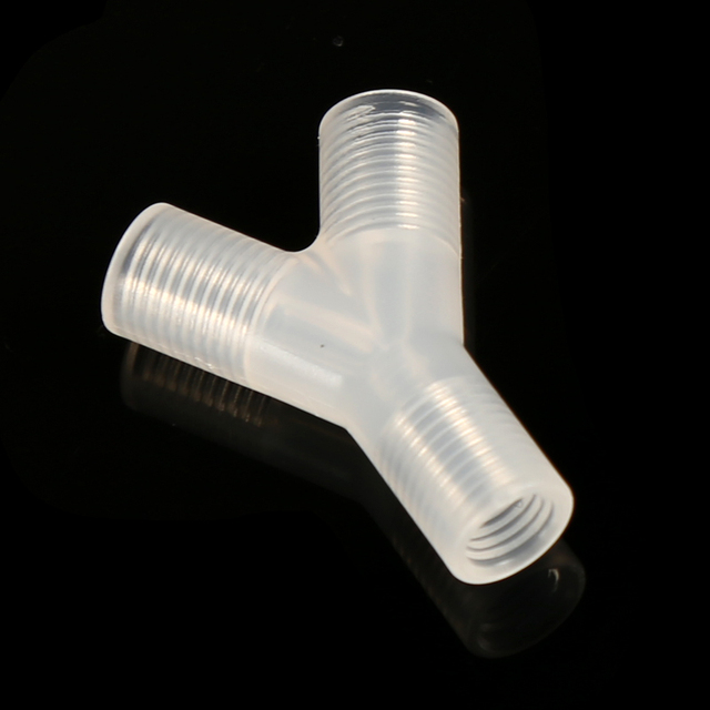 High Transparent 1/4-28UNF Female Thread Y Connector for Medical Device