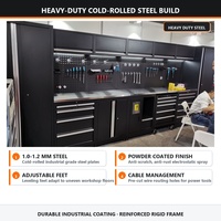 Armoires d'Atelier et de Garage en Acier, Boîtes à Outils et Meubles de Rangement, Grand Cabinet à Outils Combiné, Établi de Garage/Mobilier Métallique