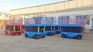 पोर्टेबल इलेक्ट्रिक आयरन कैंची लिफ्ट 4-16 मीटर हवाई कार्य मंच 4 पर क्षमता 2100x830 मिमी टेबल मोबाइल लिफ्ट गोदाम - Product Image 6