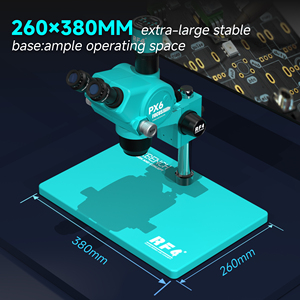 Microscope stéréoscopique trinoculaire RF4 PX6 avec zoom continu, caméra, anneau lumineux LED et base stable pour <span class=keywords><strong>réparation</strong></span> de PCB et de téléphones - Product Image 3
