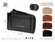 Portacarte Aperto Mezzo Avvolgente da 4 Pollici in Pelle PU con Chiusura a Cerniera per Carte di Credito - Product Image 1