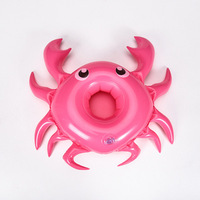 Porte-gobelet gonflable en PVC en forme de crabe, porte-boisson gonflable, flotteur