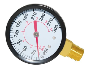 เกจวัดแรงดันอลูมิเนียมอัลลอยด์ใหม่ ขนาด 1/4 นิ้ว เกลียว NPT ตัวผู้ 0 ถึง 60 PSI สำหรับชุดบำบัดลมในโรงงานผลิตสำหรับขายปลีก - Product Image 1