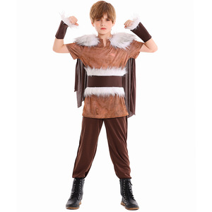Costume de guerrier nordique médiéval pour garçons, ensemble d'armure avec cape, gilet en fourrure, casque, pour Halloween, spectacle sur scène, cosplay, carnaval, déguisement - Product Image 5