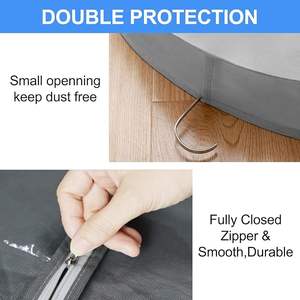Housse de protection anti-poussière en PEVA transparente, scellée sous vide, non tissée, avec fermeture éclair, anti-mites, pour placard, voyage, vêtements suspendus, robe - Product Image 4