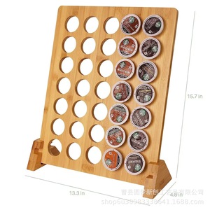 Estante vertical de madera para especias, organizador de almacenamiento, expositor de cápsulas de café de madera maciza con múltiples compartimentos, organizador de bolsitas de té para oficina - Product Image 4