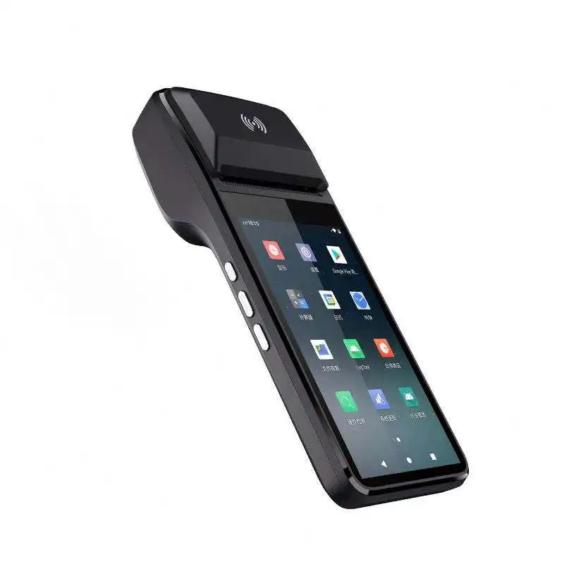 Machine de point de vente Mobile 5.5 pouces écran tactile Pda lecteur de codes-barres Nfc Android Pda portable avec imprimante