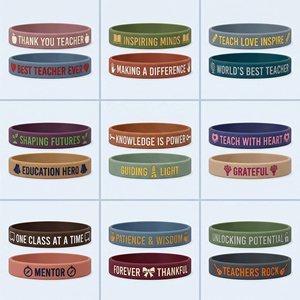 Pulsera de Silicona con Relieve y Tinta, Personalizada con Color Pantone, para Incentivos Escolares, Regalo para el Día de Apreciación al Maestro, Venta al Por Mayor - Product Image 1
