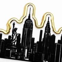 Épinglette en émail personnalisée, gravée sur mesure, thème Tourisme Urbain, Motif Panorama de New York, Vente en Gros, Fabricant OEM