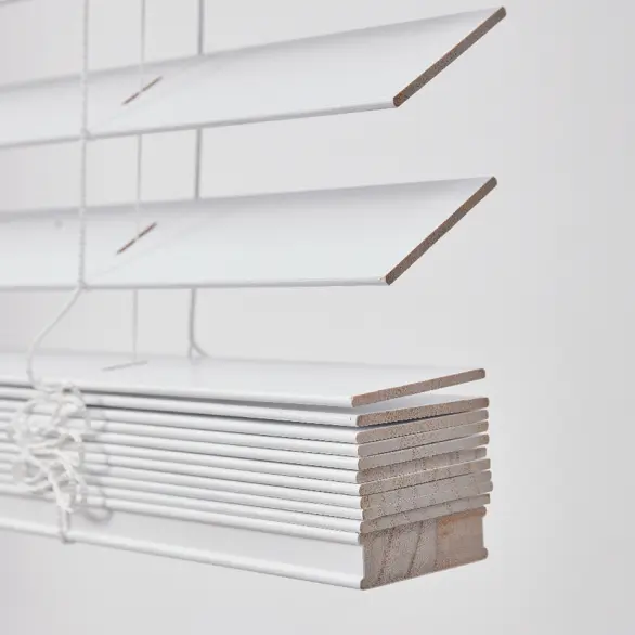 2 ''50mm Paulo wnia Holz jalousien Holz Jalousien schnur los für Fenster mit Naturstil