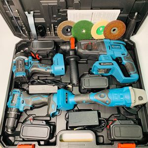 Juego de 4 Herramientas Eléctricas Recargables de Litio: Taladro Percutor, Llave de Impacto Inalámbrica sin Escobillas y Herramienta Combinada - Product Image 5