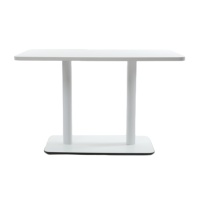 Table de salle à manger rectangulaire moderne, durable, écologique, en aluminium, acier et bois, 4 places, pour bar à café commercial, salon, hôtel
