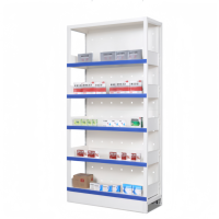 Étagère de rangement et de présentation de médicaments en acier, 900 mm de large, ouverte, à cinq niveaux, design moderne, pour pharmacie, hôpital et clinique
