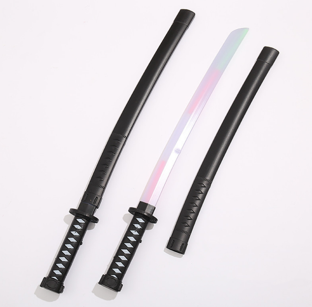 Beejay BJ9516 Party Kids Cosplay Luminescence Prop Flash Ninja Sword Light Saber Pixel Double Flashing LED Silicone TPE Toy