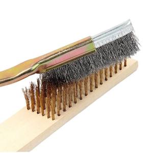 แปรงลวดสแตนเลสขนาดเล็กแบบถอดได้ ด้ามจับสีแดง สำหรับขจัดสนิม เครื่องขัดโลหะ-แปรงลวดทองแดงด้ามไม้ - Product Image 5