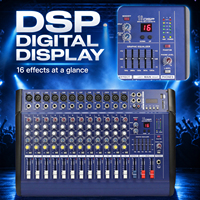 Console de mixage amplifiée 12 canaux VOXFULL 1202D en métal avec amplificateur intégré, connectivité Bluetooth et USB pour scène, conférence, église