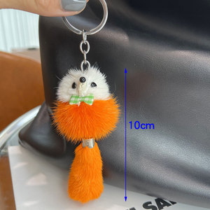 Mini Ciondolo a Forma di Volpe 3D in Morbida Pelliccia di Visone, Portachiavi in Peluche per Auto - Product Image 2