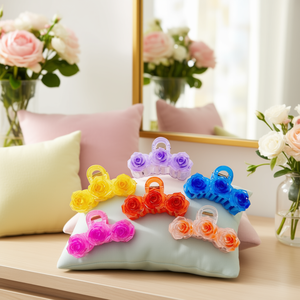 Pinza para el pelo Angelina Three Roses de 10 cm, colorida, para mujeres y niñas - Product Image 2