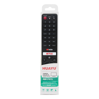 Télécommande universelle HUAYU RM-L1678 pour téléviseurs, en ABS, avec 2 piles AAA, code fixe, compatible Aquos et téléviseurs intelligents LED/LCD