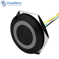 Interrupteur à bouton-poussoir métallique ultra-court de 25 mm avec LED à réinitialisation automatique 12V/24V fil IP65 électronique rouge/vert/jaune