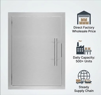 Porte d'accès simple professionnelle en acier inoxydable 304 pour îlot de cuisine extérieur et station de rangement encastrée